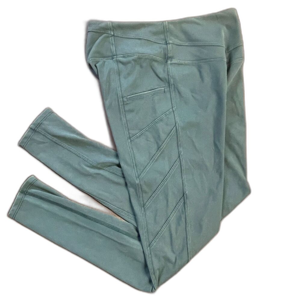 Free People FP Movement City Slicker Leggings XS Teal Green Moto High Rise